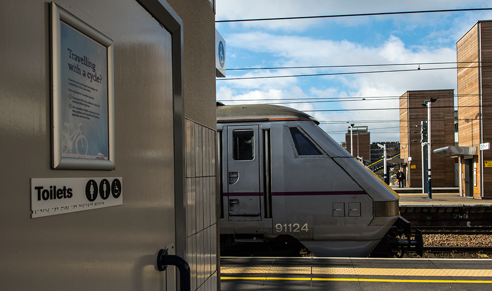 One size fits all...
... for Peterborough stations's new toilets and for east and west coast franchises. 

