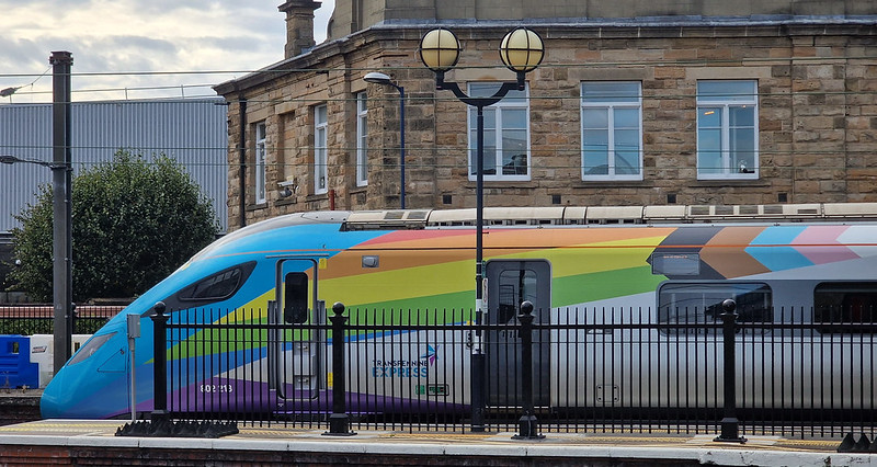 Pride of TPE at Newcastle 14 September 2024
A TPE 802 213 in Pride livery waits to depart south at Newcastle 
Keywords: Newcastle;TPE;Pride
